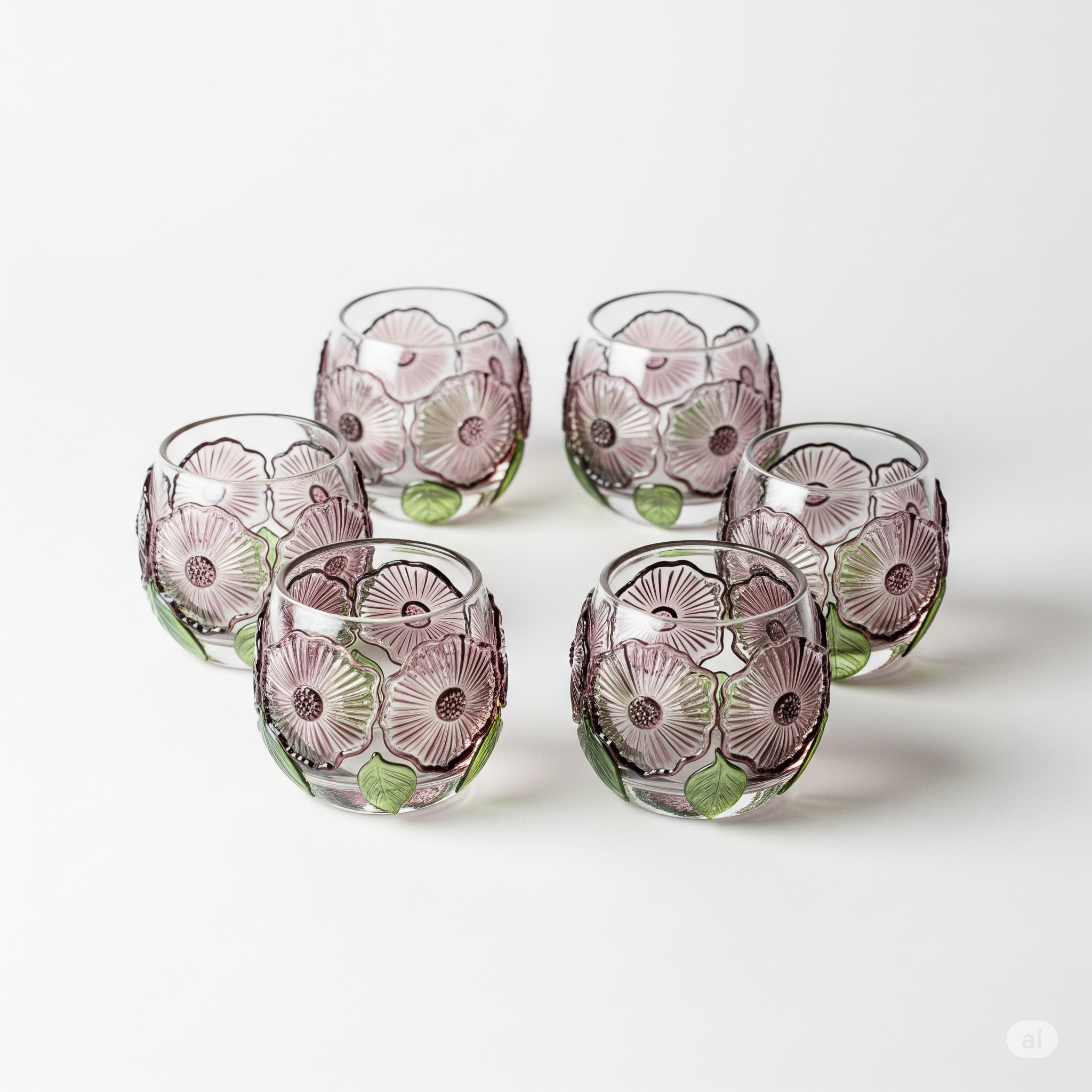 Juego de Vasos de Copihue